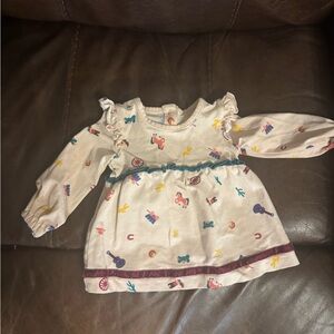 Matilda Jane Cream Long Sleeve Blouse with Western Print Little Country Somg